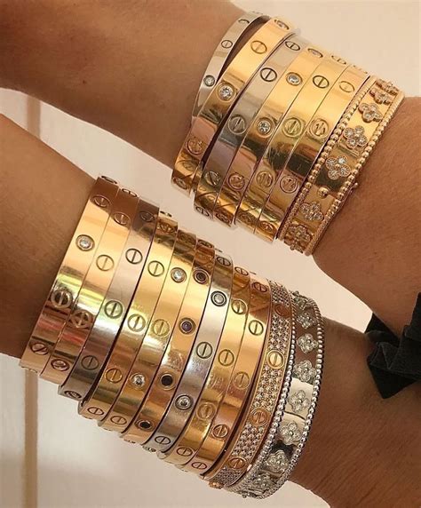 stack cartier love bracelet|cartier love bracelet stacking ideas.